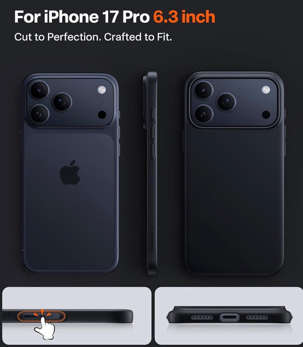 Magnetic Slim Fit for iPhone 17 Pro Case Thin Fit for MagSafe, Black, Fit for MagSafe, Matte Hard Bayer PC Material, 6.3 in OriginFit, Anti-scratch, Ultra Slim Lightweight Protective Hard Cover