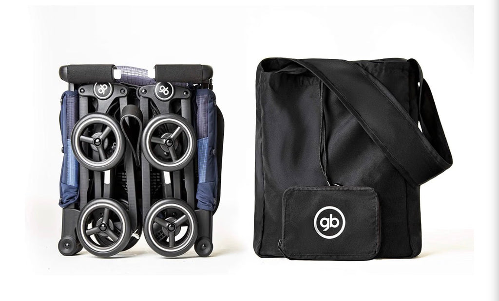 Pockit Stroller Travel Bag, Black, Compact Baby Stroller Bag for Air Travel, for gb Pockit & Pockit Plus, Drawstring & Zipper Pouch, Folds into Storage Pocket