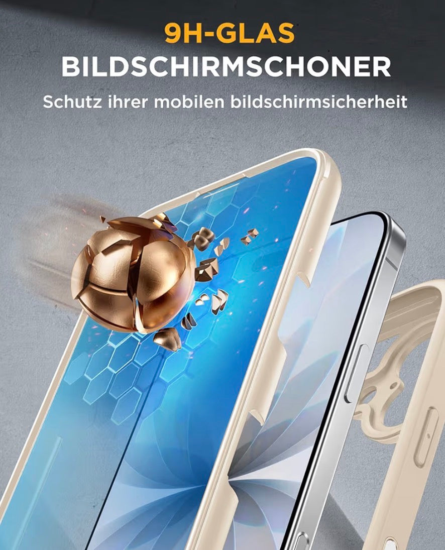 for iPhone 17 Case 6.3'', Full-Body Military Grade Drop Protection Outdoor Phone case with Built-in Glass Screen & Camera Control, Easy Installation, No Gap, Compatible with MagSafe, Gold