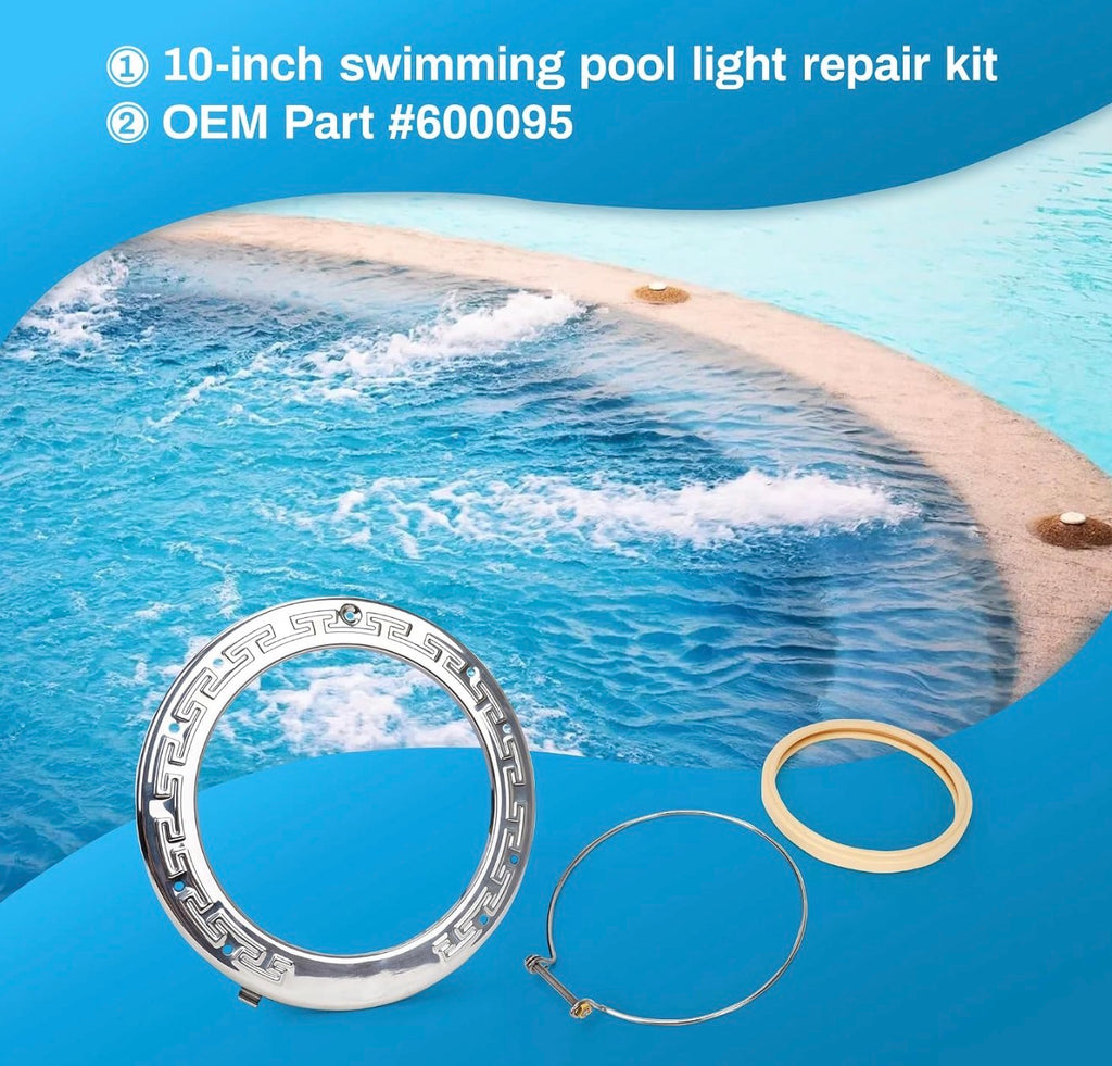 10'' Pool Light Maintenance Kit Fixing Clamp 79111000, Sealing Ring 79101600Z, Stainless Steel Face Ring 79110600, Suitable for Maintenance