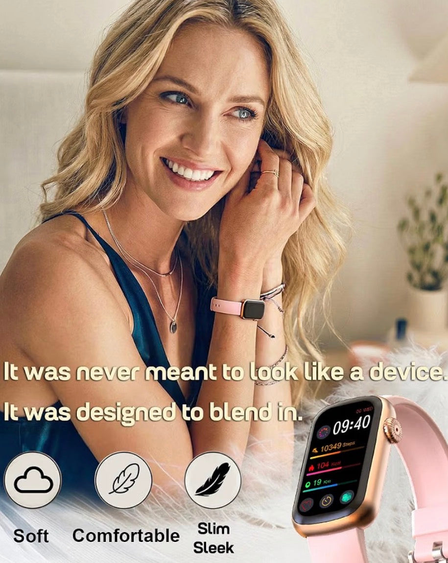 Health Fitness Tracker - 24/7 Heart Rate Monitor & Activity Tracker, Step Counter, Blood Pressure Monitor, Blood Oxygen Monitor, Sleep Tracker, IP68 Waterproof, Slim, Women Health Tracker