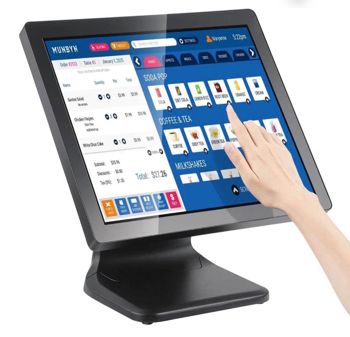 17-inch POS-Touch-Screen-Monitor, Multi-Touch Monitor, 400 nits True Flat Seamless Capacitive LED, VGA/HDMI Input for Office, POS, Restaurant, No Driver Required