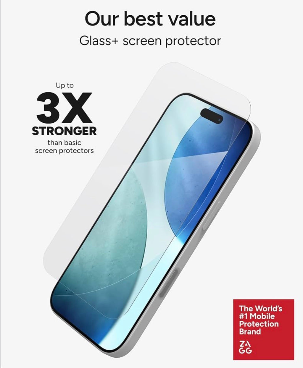 ZAGG Glass+ Screen Protector for iPhone 17 Pro - 3X Stronger, Impact & Shatter Protection, Scratch & Smudge-Resistant iPhone Tempered Glass, InvisibleShield, Easy PerfectFit Install