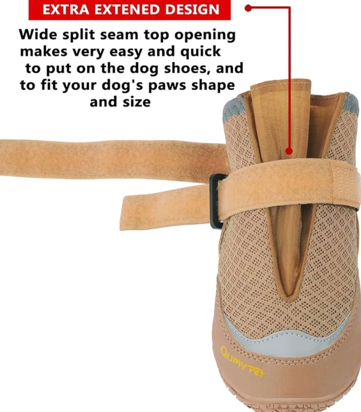 Dog Shoes for Large Medium Dog Boots & Paw Protectors for Hot Pavement
Summer Heat Protection, Mesh Breathable Nonslip Dog Booties for Hardwood Floors Indoor, Outside Walking Running Hiking Khaki