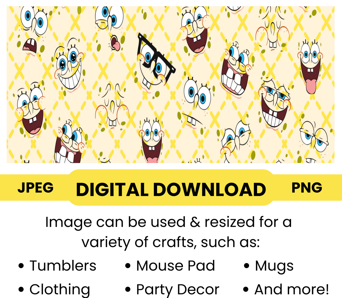 SpongeBob SquarePants "Collage" Digital Download - PNG & JPEG Format