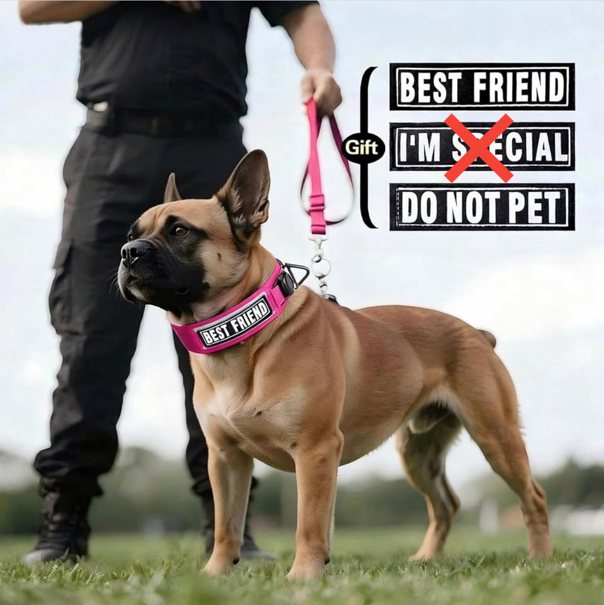 Tactical Dog Collar with Airtag Holder for Medium Dogs, 2" Wide Pink Collar
Gift 3 Patches, Military Heavy Duty Dog Collar with AirTag Holder & Metal Buckle & Soft Padding for Walking, Hiking, Training