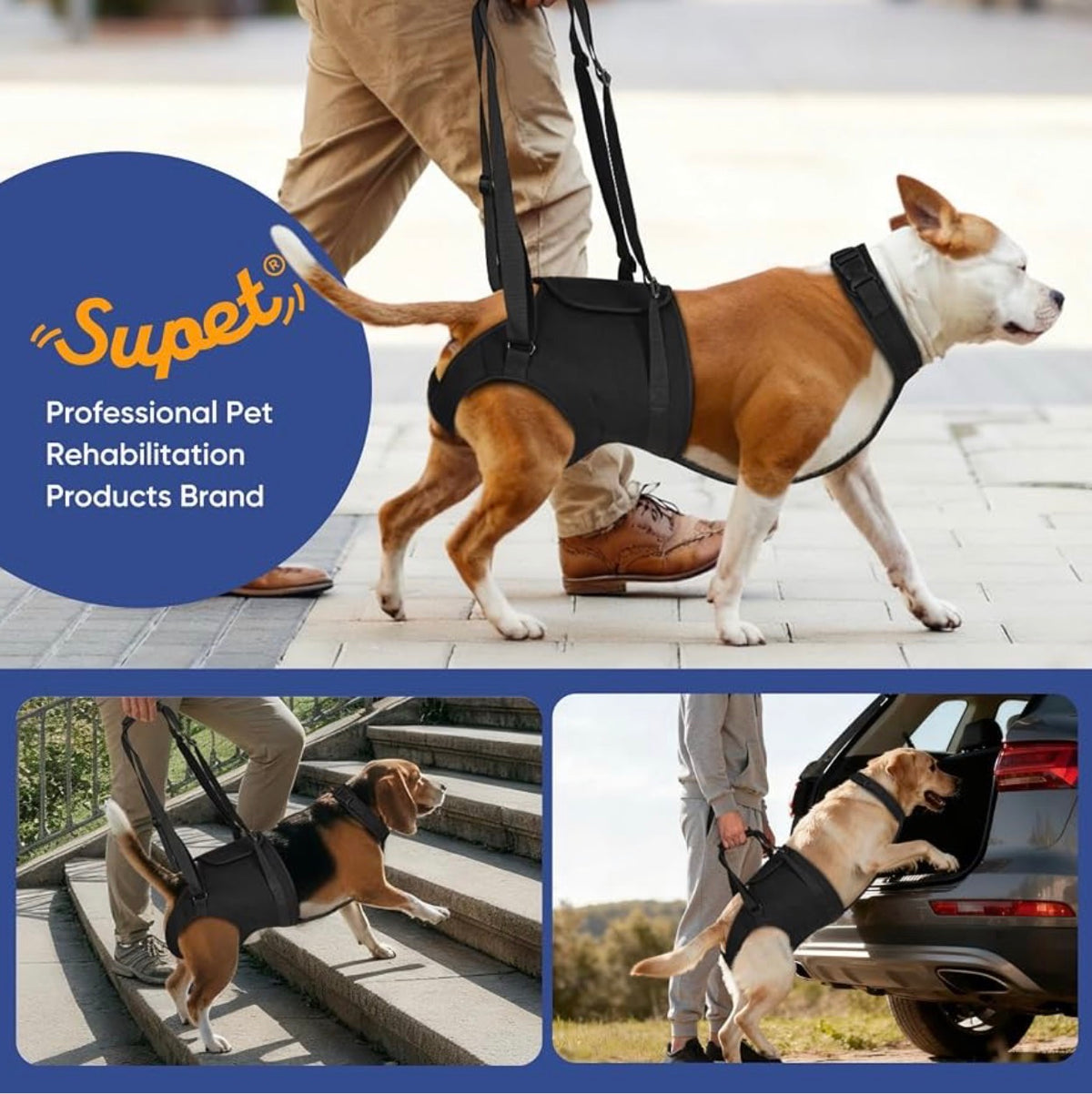 Dog Sling for Large Dogs Hind Leg Support, Dog Back Leg Lift Harness
Help Large Breed Rear Leg Up, Senior Dog Lift Assist for Weak Back Leg, Mobility Aid for Elderly, Injured, Paralyzed Dog, Small