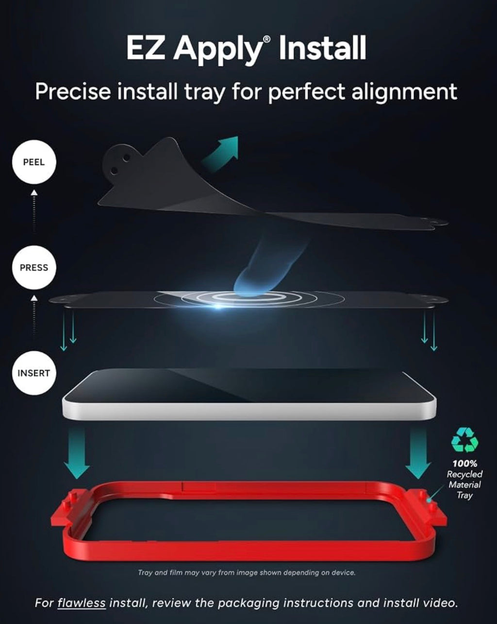 ZAGG Glass+ Screen Protector for iPhone 16 Pro Max – 3X Stronger Tempered Glass with Reinforced Edges, Scratch & Smudge Resistant, InvisibleShield, Easy Installation