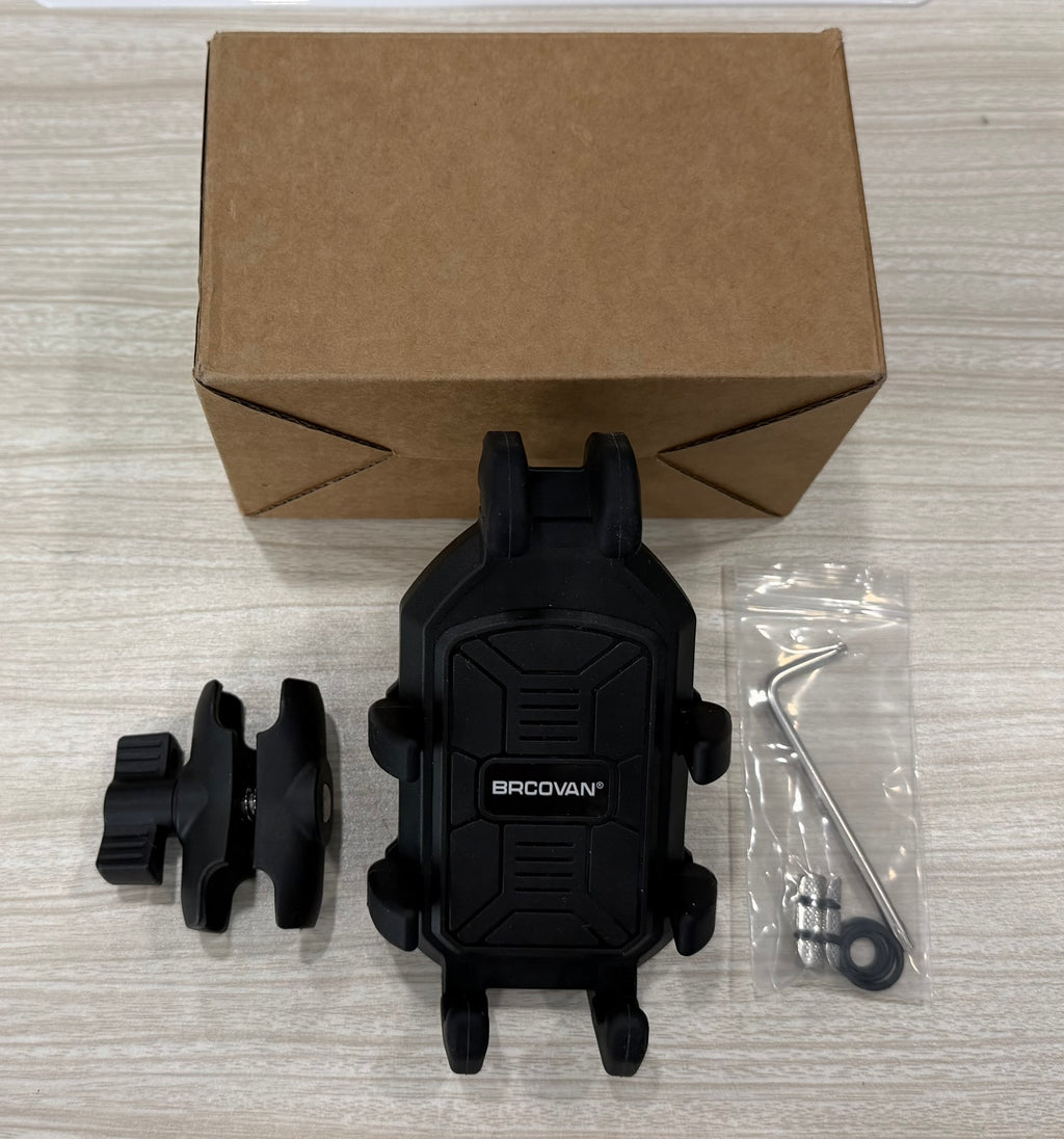 Motorcycle Fork Stem Phone Mount with Vibration Dampener, Heavy Duty Cellphone Holder Fit Stem Tubes 12mm-25.4mm in Diameter, Adjustable for 5.4 - 6.9'' Smartphone