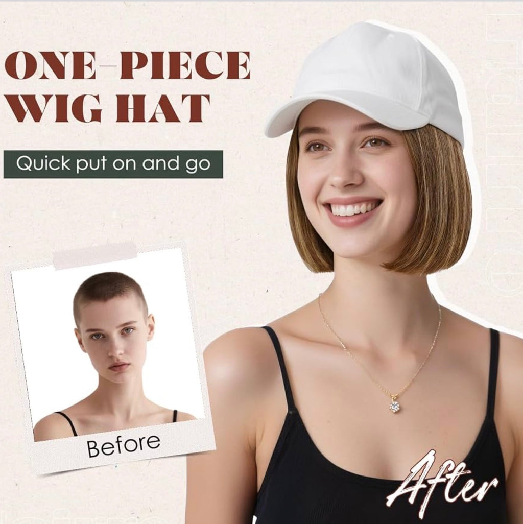 Wig Hat For Women Baseball Cap With Hair Extensions Synthetic Fake Hair 6" 150g #10P22T
