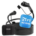 J1772 EV Charger Extension Cable, 40A 21 FT Level 1/2 Extension Cord, 21 FT Extension Cable for 110V-240V SAE J1772 Chargers, IP66 Weather Resistant, Compatible with EVs/PHEVs,Storage Bag Included