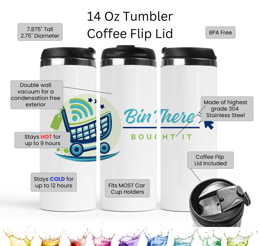 Stainless Steel Tumbler - "Neon Ombre" - 18 Size & Lid Options from 14 to 40 oz