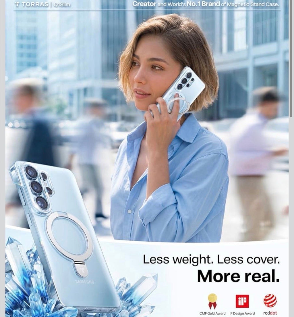 TORRAS - Slim for Samsung Galaxy S26+ Plus Case Clear with Magnetic Stand
Non-Yellowing, Fit for MagSafe, Frameless Design, Adjustable Kickstand Protective Case for Galaxy S26 Plus Case, clear