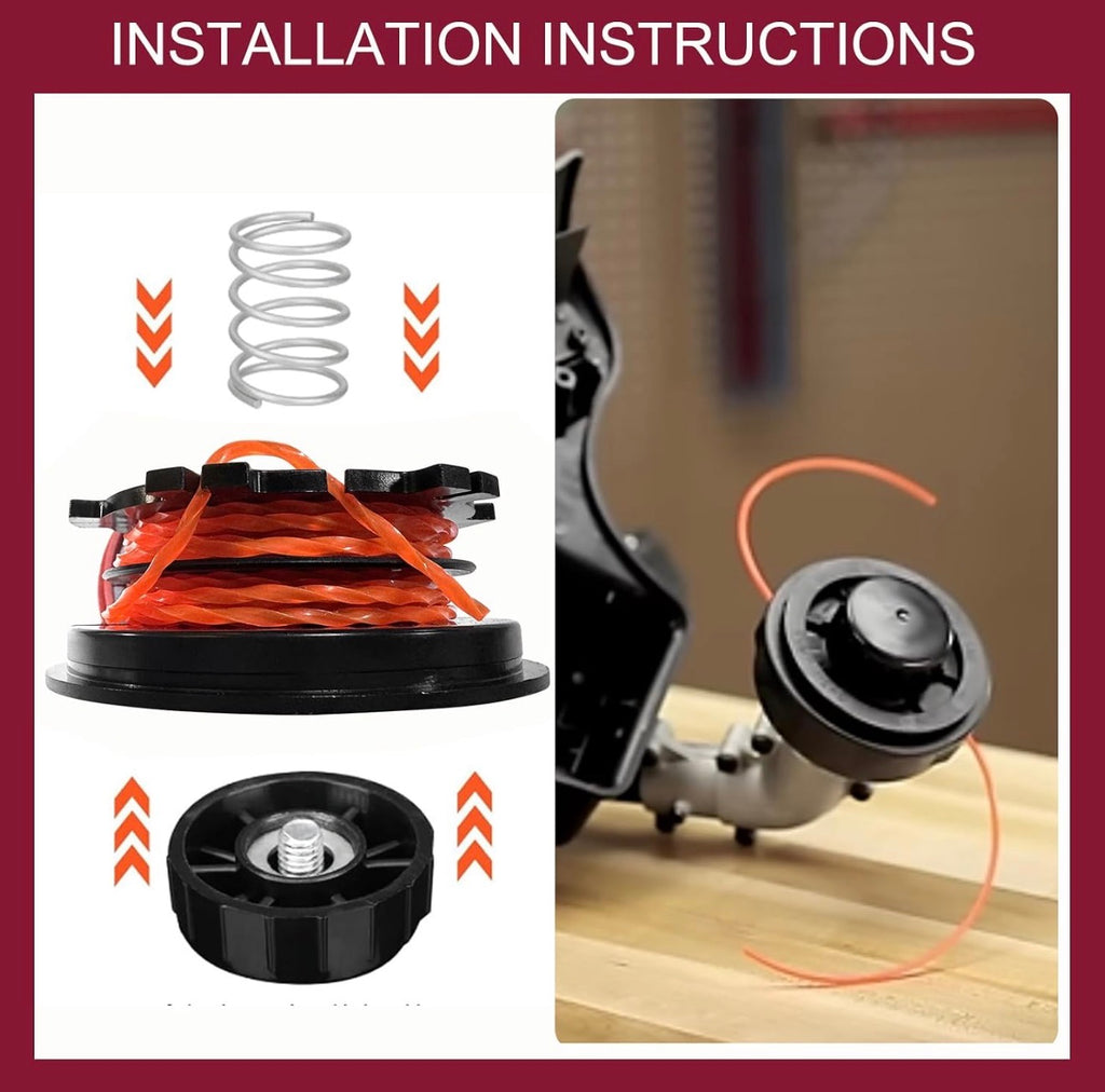 4 Pack, Replacement Spool for Troy-Bilt TB22 TB25CB TB25SB TB252S String Trimmer Replacement String for Troy-Bilt TB22 TB25 Series Gas String Trimmer for Hyper Tough H2510 H2520 for Craftsman WS2200 WC2200