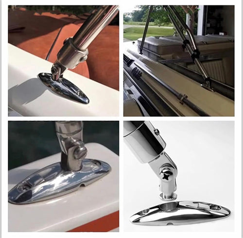 2 Pack Bimini Top Quick Release Hinge, 316 Stainless Steel Deck Mount
Swivel deck side mount hinge with quick release design for easy installation and secure replacement of boat bimini tops.