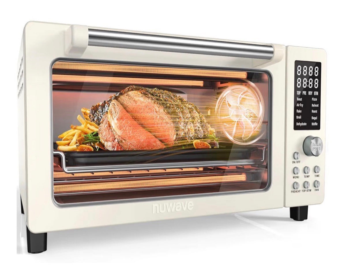 Nuwave Bravo Pro Smart Air Fryer Toaster Oven Countertop Combo
10-in-1 Cooking Functions, 1800W, 50-450°F, 21-Qt, PFAS-Free, Upgraded Super Convection, Cream