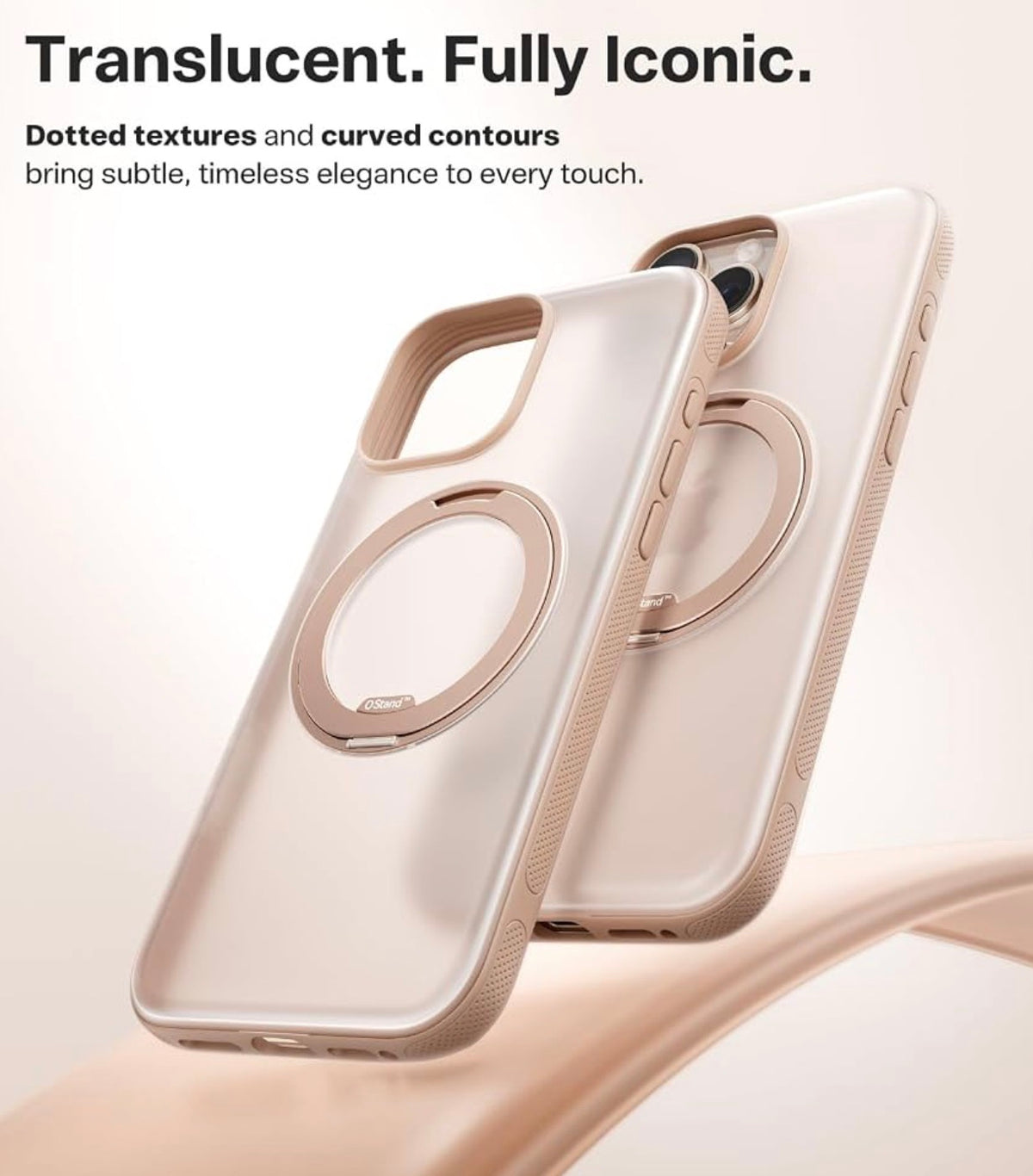 TORRAS for iPhone 16 Pro Case, 360 Magnetic Stand, O3 Fitness Series [Fit for MagSafe] [360° Rotating Kickstand] 4X Mil-Grade Shockproof, Camera Button, Slim, Translucent Desert Titanium 6.3"