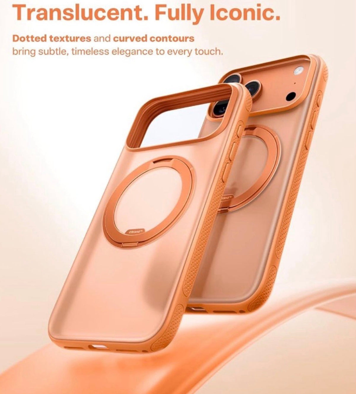 TORRAS for iPhone 17 Pro Case 360 Magnetic Stand, Translucent Cosmic Orange
[Fit for MagSafe] [360° Rotating Kickstand] 4X Mil-Grade Shockproof, Camera Button, Slim, O3 Fitness Series, 6.3"