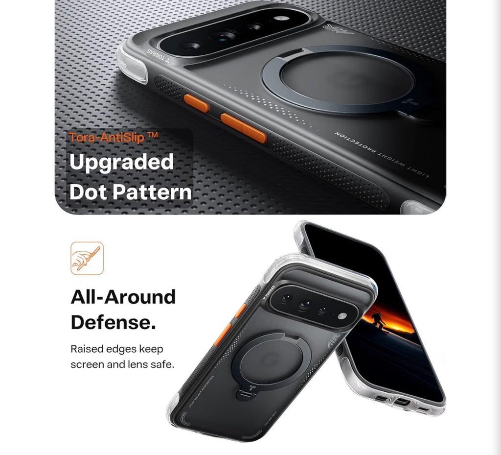 Q3 Air for Google Pixel 11 Pro XL Case Compatible with Pixelsnap, 360 Magnetic Stand, Works with MagSafe Accessories, AirPro Cushion, Lightweight Heavy-Duty Impact Protection, Shadow Black
