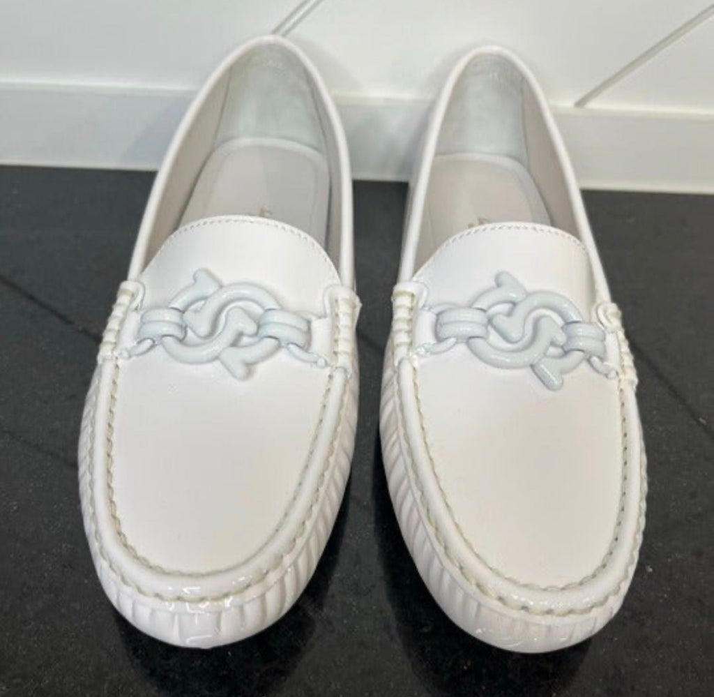 Salvatore Ferragamo - Kurt Driver - White Patent Leather - Women Size 6