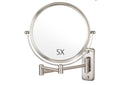 Wall Mounted Makeup Mirror, 1X/5X Magnifying Mirror Double Sided, 8 Inch Extendable Bathroom Mirror for Shaving, Nickel