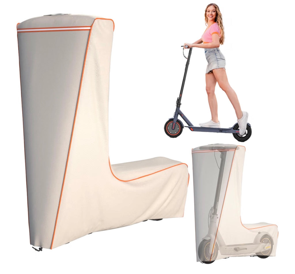Electric Scooter Cover, Universal, 1680D Oxford Fabric, UV Resistant & Anti-Scratch, Includes Storage Pouch (Beige)