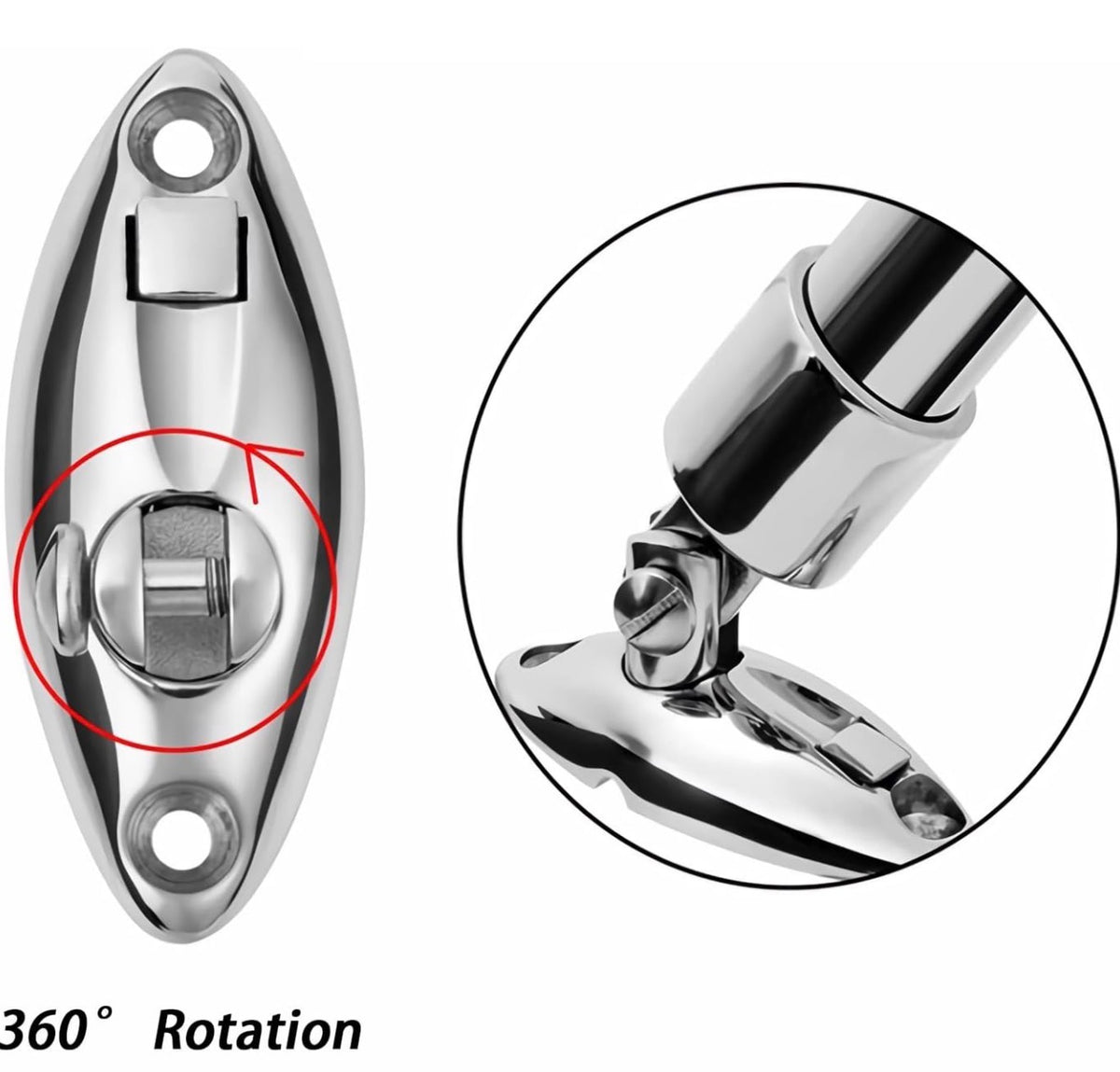2 Pack Bimini Top Quick Release Hinge, 316 Stainless Steel Deck Mount
Swivel deck side mount hinge with quick release design for easy installation and secure replacement of boat bimini tops.