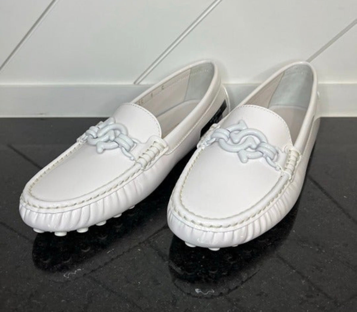 Salvatore Ferragamo - Kurt Driver - White Patent Leather - Women Size 6