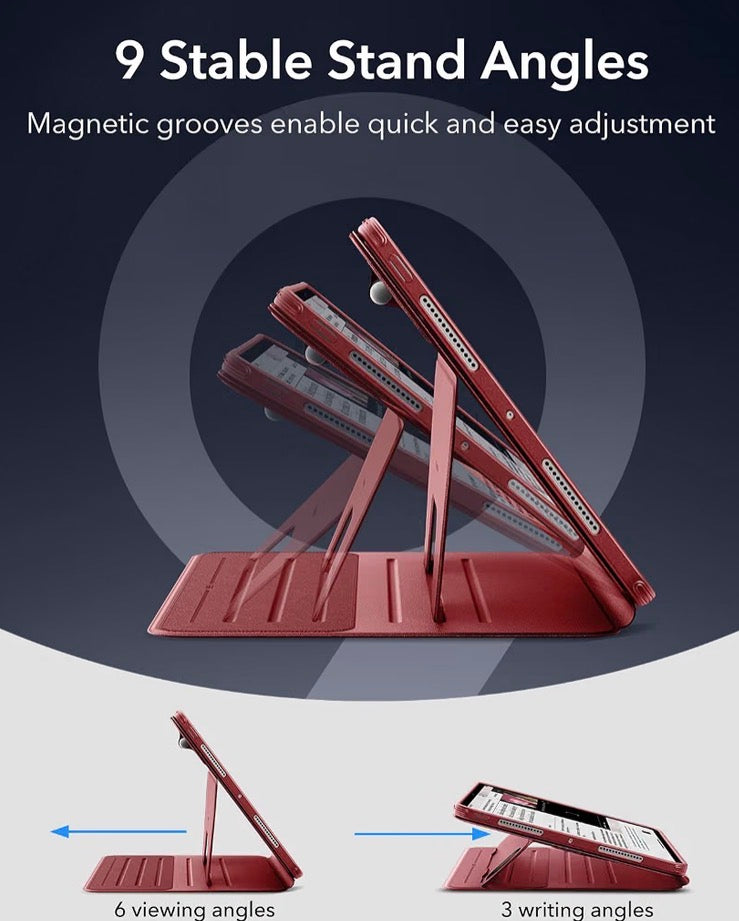 For iPad Pro 11 Inch Case (M5/M4) 2025/2024, Red
Removable Magnetic Cover with Pencil Charging & Storage, Adjustable Portrait/Landscape Stand, 9 Standing Angles, Shift Series