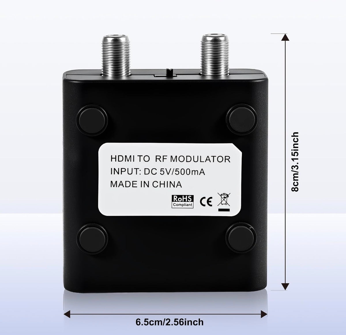 HDMI to RF Modulator, HDM61 VHF HDMI to RF Converter Adapter for TV NTSC Format Output, 1080P PLL Control for Home TV Game Console