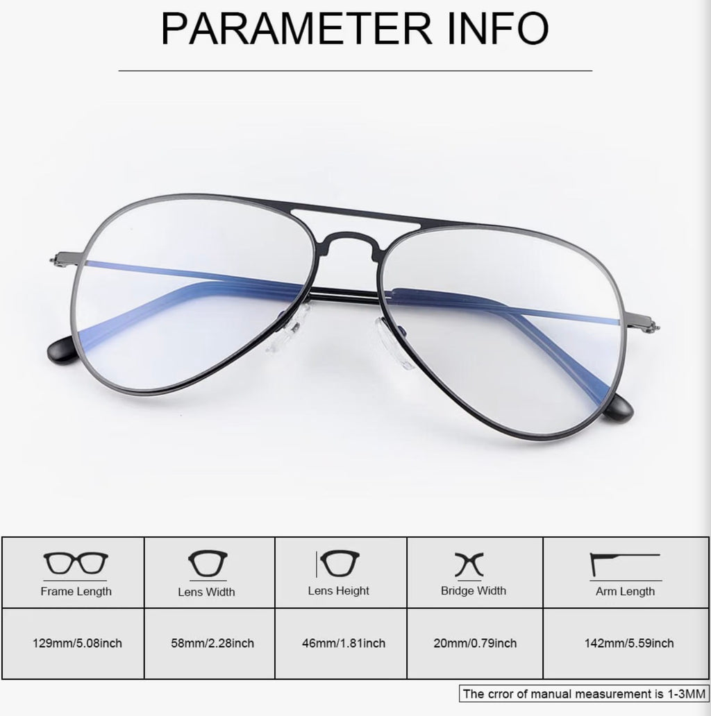 Photochromic Progressive Reading Glasses Blue Light Blocking Readers 3.5x