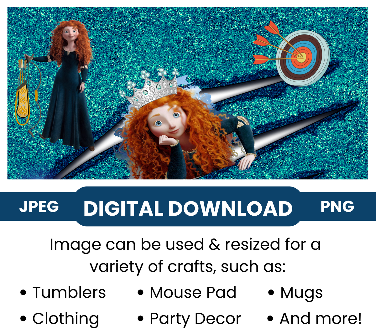 Brave & Merida "Glitter Bear Claw" Digital Download - PNG & JPEG Format