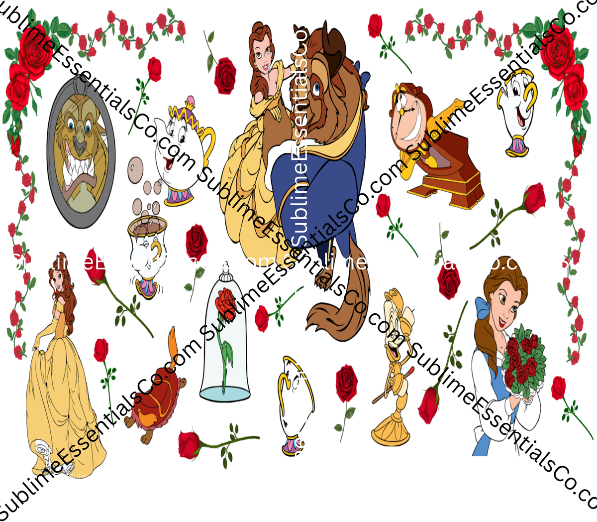 Beauty & The Beast "Red Roses" Digital Download - PNG & JPEG Format