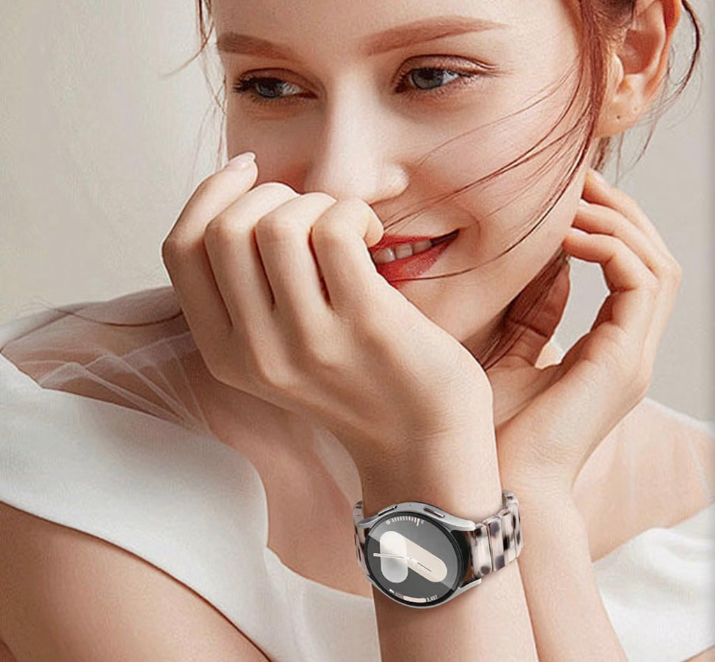 Resin Band Compatible with Samsung Galaxy Watch 7 FE 6 5 40mm 44mm/Pro 45mm, Galaxy Watch 4 40/44mm, Samsung Galaxy Active 2 40/44mm, 20mm Band for Galaxy Watch 6 4 Classic 42mm 43mm 46/47mm Watch 3 41mm Women