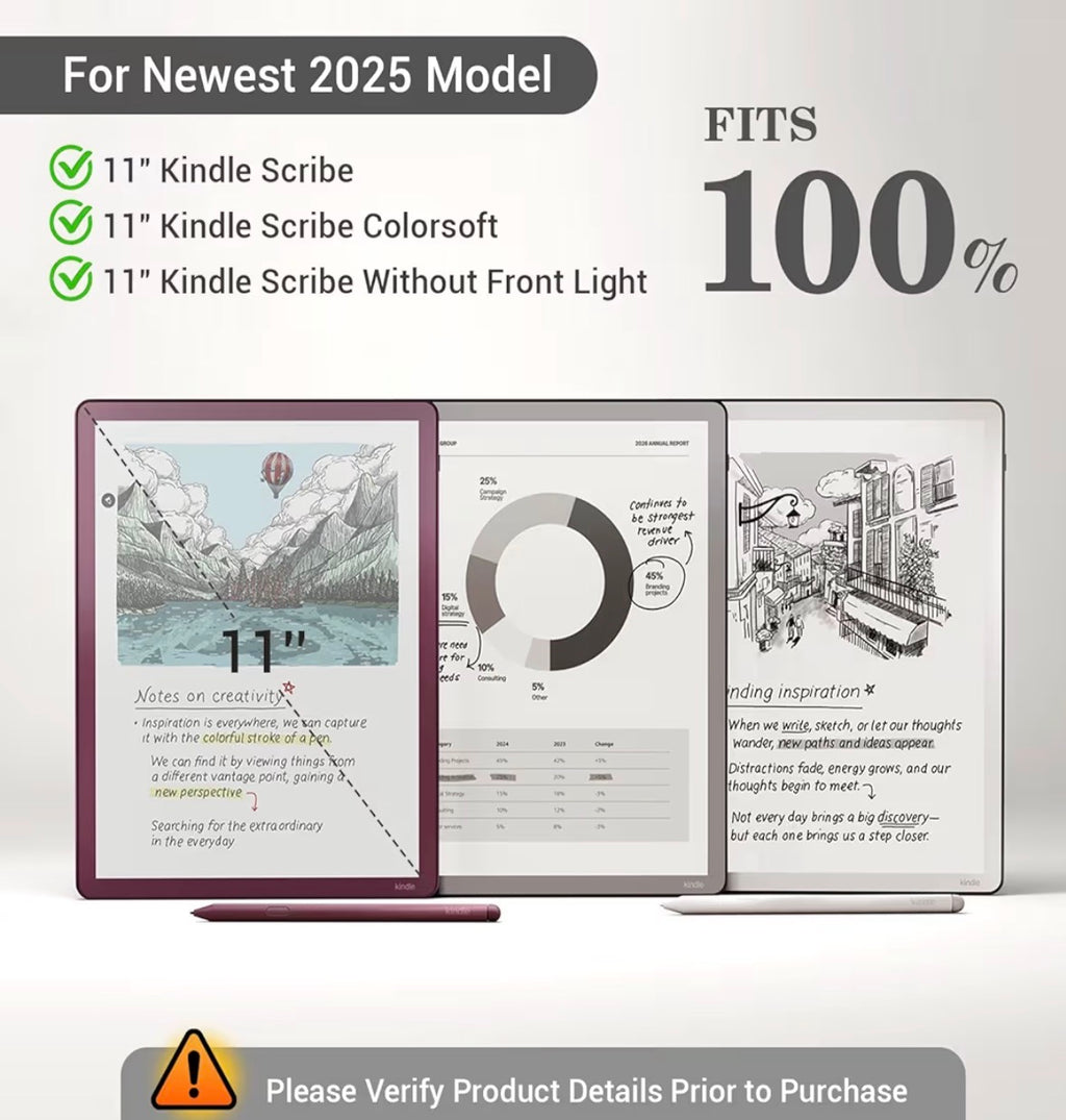 Case for 11" Kindle Scribe 3rd Generation 2025, Kindle Scribe Colorsoft - All New PU Leather Cover with Auto Sleep Wake, Pen Holder for Scribe 11" 2025 Released