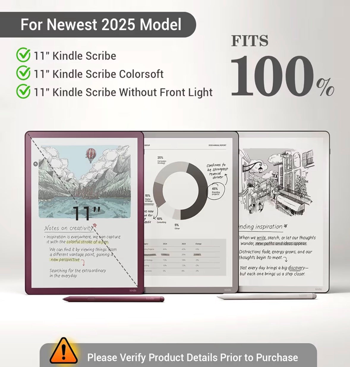 Case for 11" Kindle Scribe 3rd Generation 2025, Kindle Scribe Colorsoft - All New PU Leather Cover with Auto Sleep Wake, Pen Holder for Scribe 11" 2025 Released