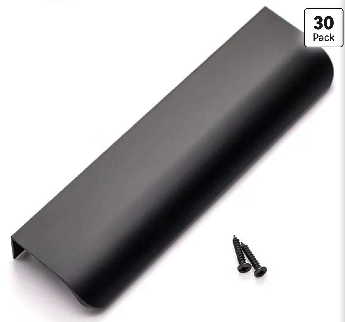 Black Cabinet Handles 5 Inch 30 Pack, Finger Pulls for Cabinets, Edge Pull for Dresser Drawers, Aluminum Alloy, Modern Kitchen Hardware for Dresser Bathroom Closet and Cupboard