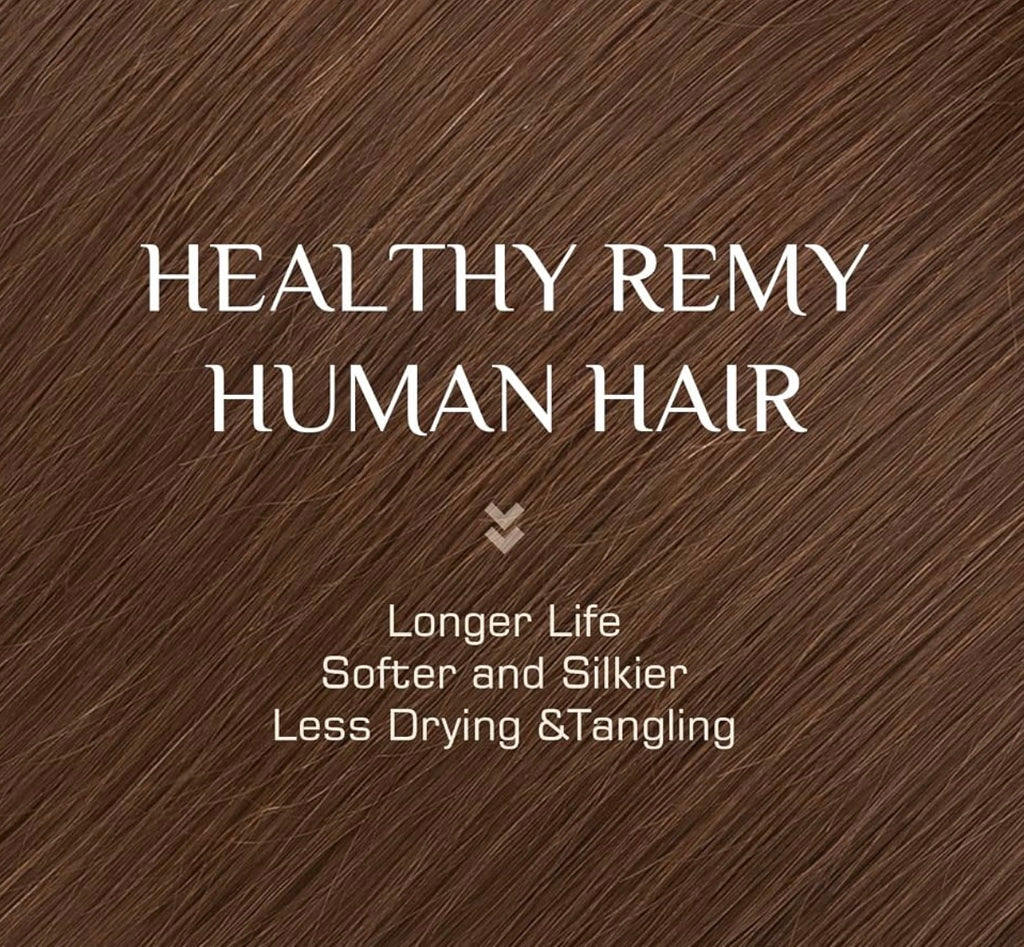 Short Wire Hair Extensions Real Human Hair Remy Hairs Wire Extension for Women Invisible Wire One Piece Clip in Hairpiece for Short Hairs 14 Inch #4R Medium Brown