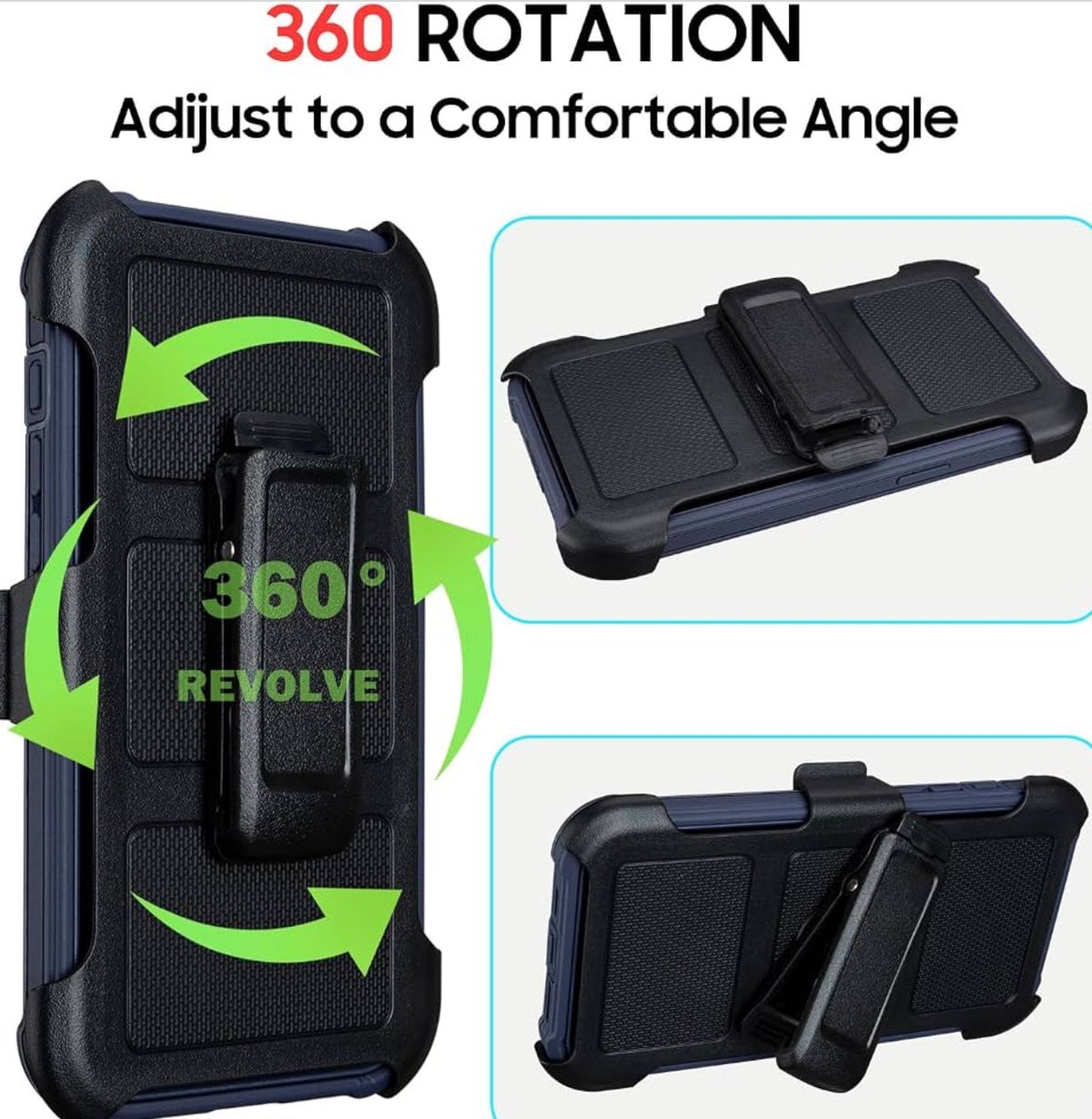 Protective Case for iPhone 15 Phone Case Belt Clip Holster Kickstand Blue
for Defender iPhone 15 Case Heavy Duty Rugged | 2 Layers of Sturdy Shockproof Cover for iPhone15 Case Work Outdoor Blac