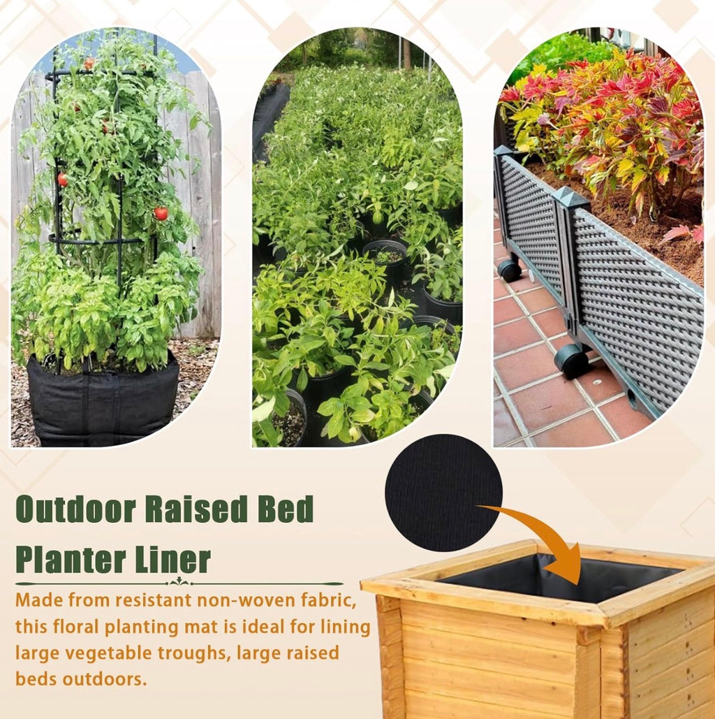 63” x 83” inch Raised Garden Bed Liner, Non Woven Fabric Liner for Large Veg Trough, Keeps Soil Contained and Water Drained