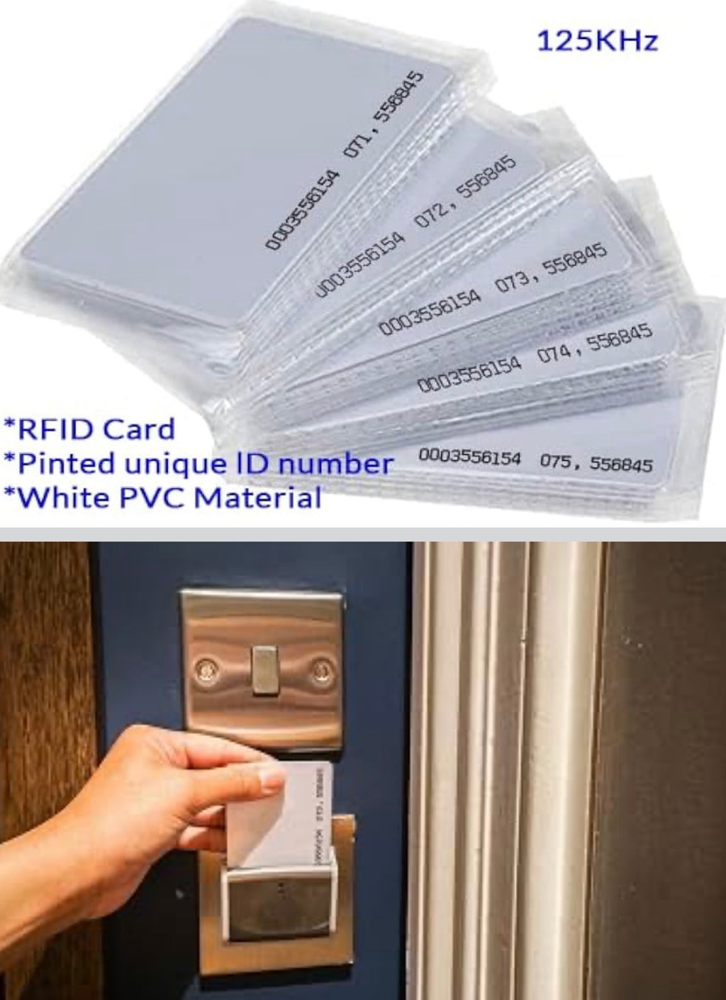 100 Pack Contactless 125kHz RFID Proximity ID Cards IC Smart Intelligent Card 0.8mm Thick for Access Control System & Time Attandance & Door Entry Access TK4100 EM4100 Read Only