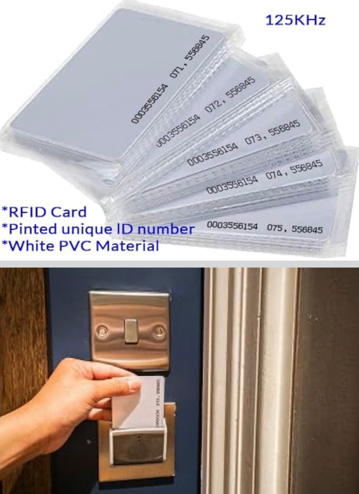 100 Pack Contactless 125kHz RFID Proximity ID Cards IC Smart Intelligent Card 0.8mm Thick for Access Control System & Time Attandance & Door Entry Access TK4100 EM4100 Read Only