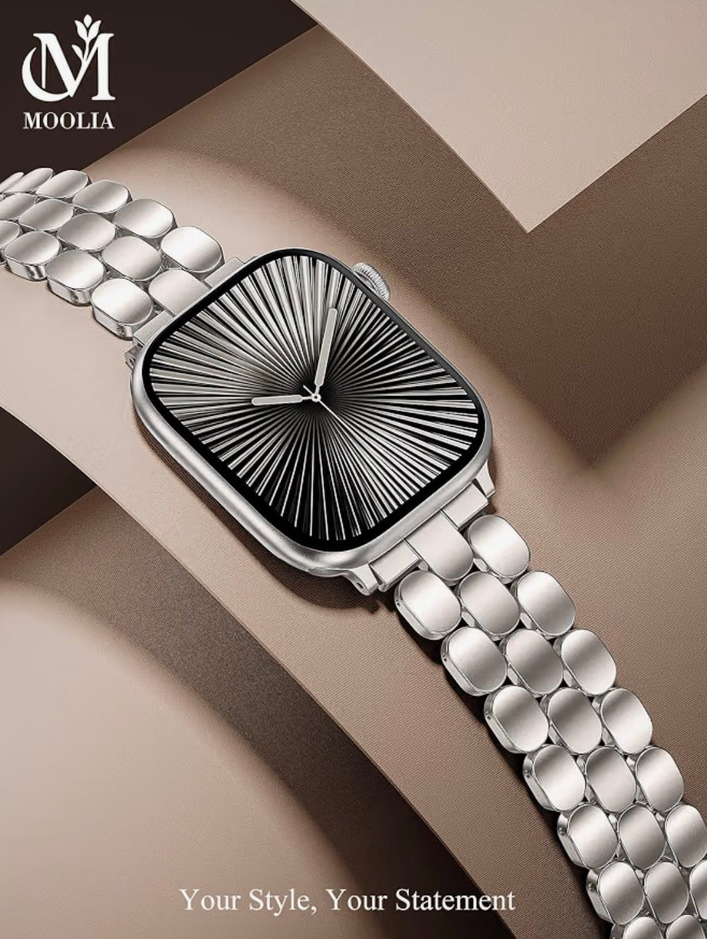 Stainless Steel Bracelet Compatible with Apple Watch Band 38/40/41/42mm Designer Elegant Metal Women Replacement Bracelet for iWatch Series 10/11