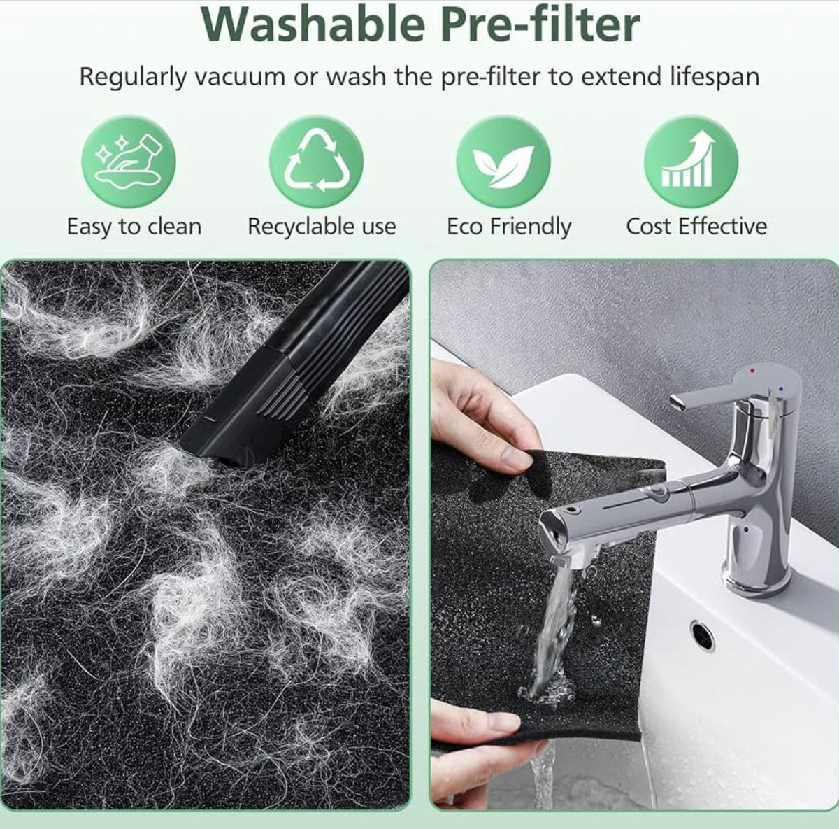 P358 Replacement Filters Compatible with HEAPETS P358 Pet Air Purifier, 4 Hepa Filters and 8 Activated Carbon Pre-filters for Pet Household, Compare Part #PJ358-2LX6JDM