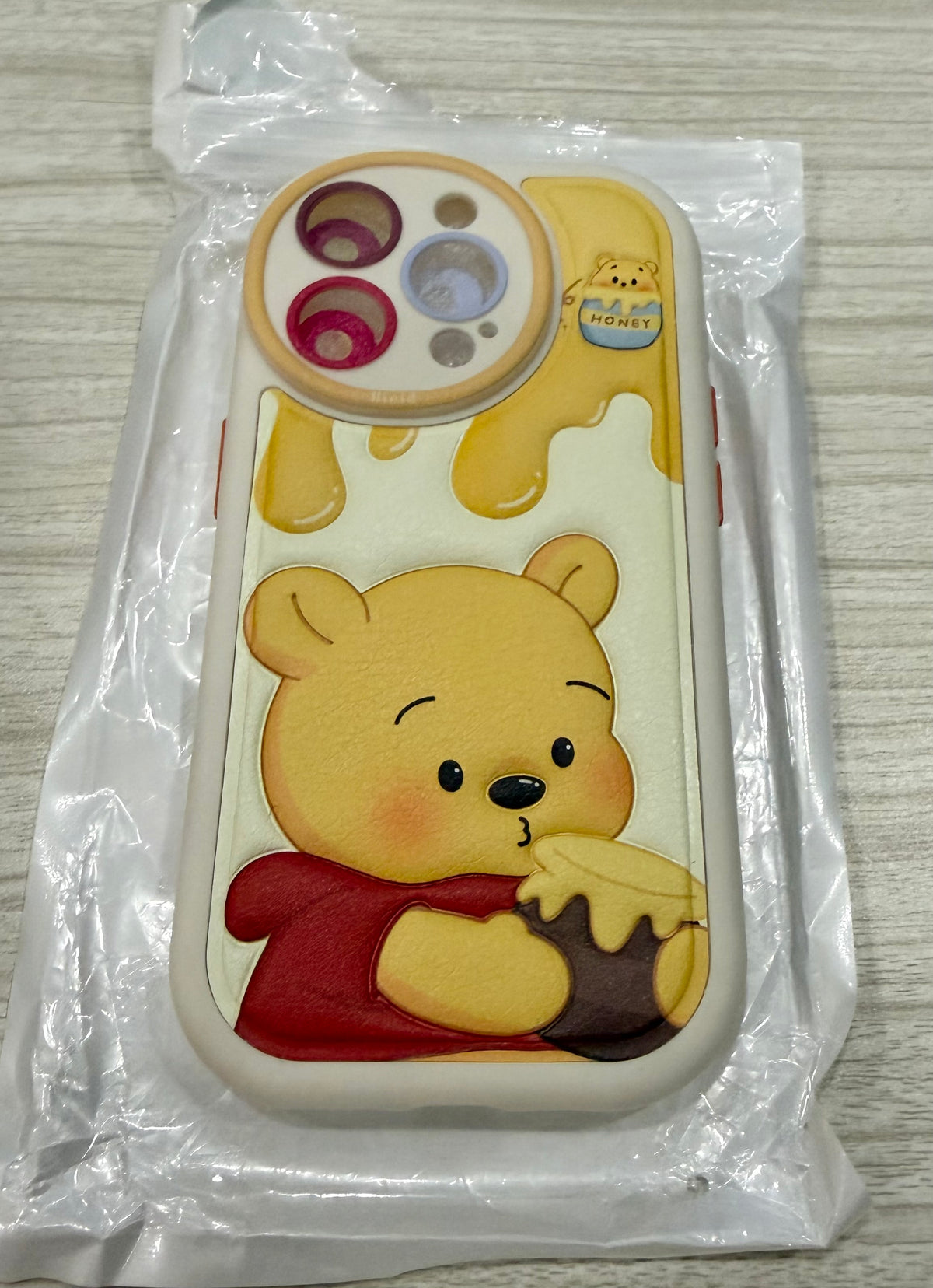 Compatible with iPhone 15 Pro Cute Case, Winnie the Pooh Kawaii Phone Case TPU Leather Cute Bear Cartoon case Soft Rubber Shockproof Protective for iPhone 15 Pro Max Case Cover for Women Girls