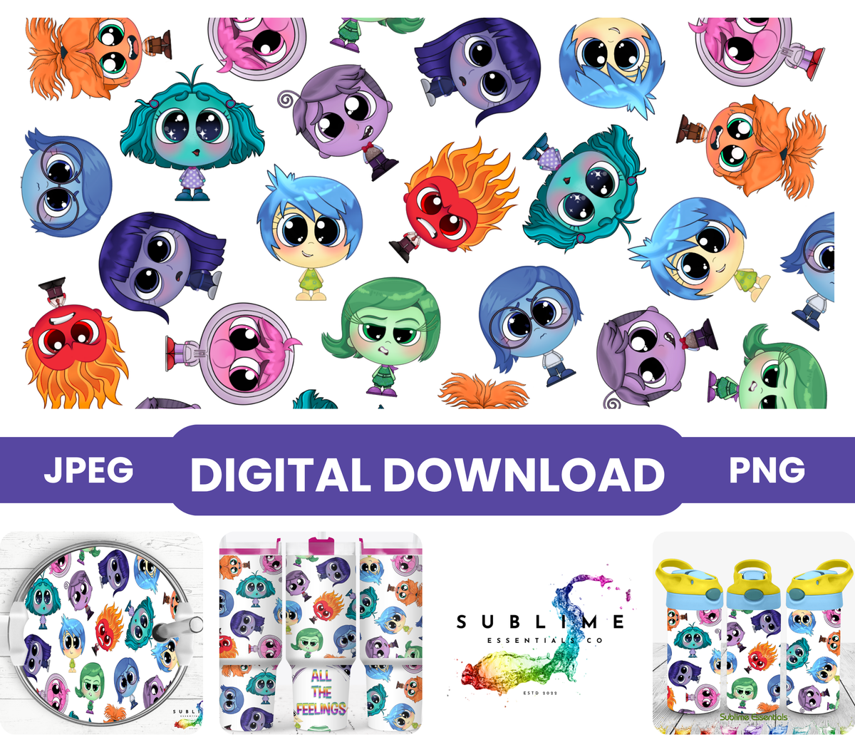 Inside Out "Bright Anime" Digital Download - PNG & JPEG Format