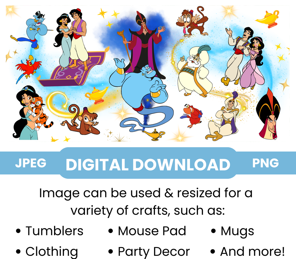 Jasmin & Aladdin "Jasmine Adventures" Digital Download - PNG & JPEG Format