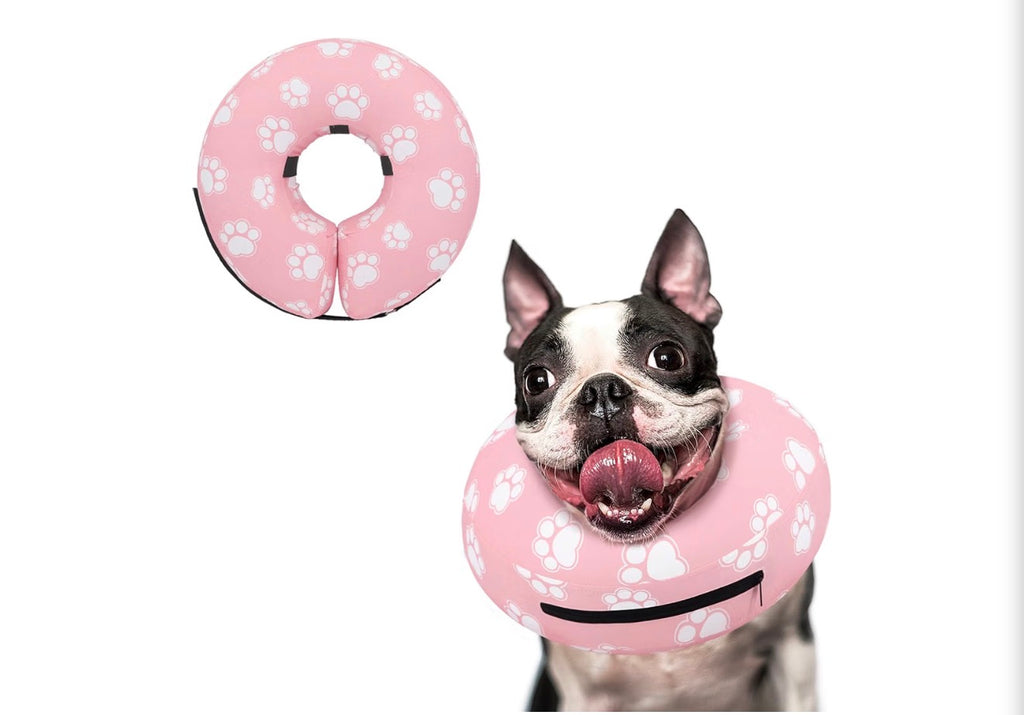 Supet Inflatable Dog Cone Collar for Medium Dogs, Soft Cone Collar for Dogs Cats, ECollar Doggie Neck Donut Dog Cone Alternative After Surgery