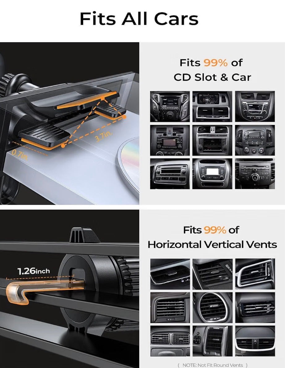 CD Phone Holder for Car Phone Holder Mount
Protect Car Interior Sturdy Car Phone Holder Mount Holds Your Phone Securely Even on Bumpy Road for iPhone or Samsung