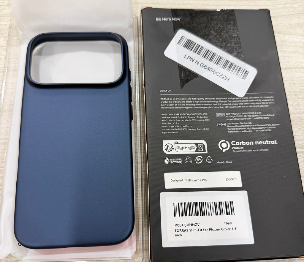 TORRAS Slim Fit for iPhone 17 Pro Case Thin 6.3" Velvety Matte Blue, Hard Bayer PC Material for iPhone 17 Pro Phone Case, OriginFit, Anti-scratch,Ultra Slim Lightweight Hard Cover